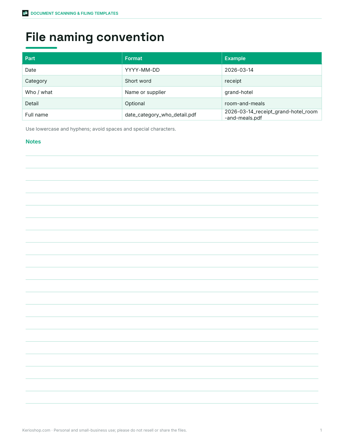 Preview of the first page of Naming guide (PDF/DOCX)